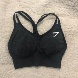 XS-Gymshark Sports bra-Charcoal Marl